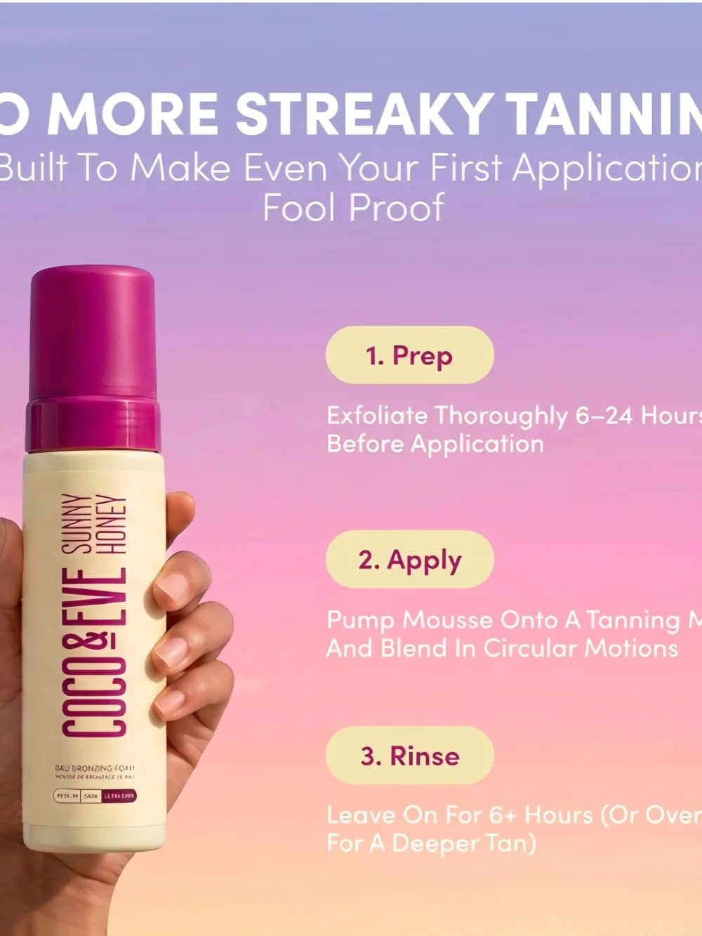 New Coco & Eve Sunny Honey Bali Bronzing Foam Self Tanner - Medium